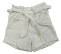 Bílé riflové kraťasy s páskem Denim Co.