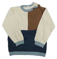Béžovo-hnědo-modrý svetr H&M