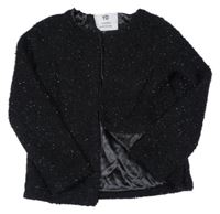 Černý chlupatý třpytivý podšitý cardigan Yd.