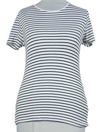 Dámské bílo-černé pruhované tričko H&M