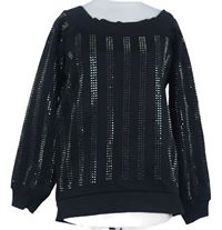Dámská černá mikina s kamínky River Island 
