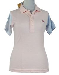 Dámské světlerůžovo-světlemodré polo tričko 