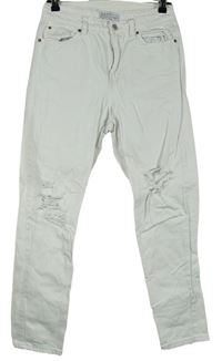 Dámské bílé skinny rifle s dírami Primark 