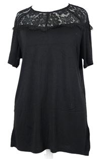 Dámská černá tunika s krajkou H&M