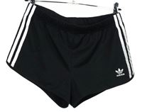 Dámské černé sportovní kraťasy s pruhy Adidas 