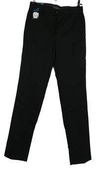 Nové - Dámské černé společenské kalhoty s puky Primark vel. 28/32