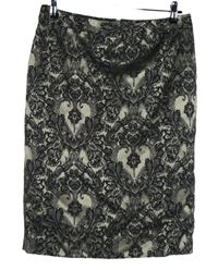 Dámská černo-béžová vzorovaná pouzdrová sukně M&S