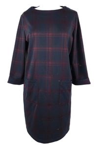 Dámské tmavomodro-červené kostkované šaty Primark 
