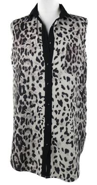 Dámská černo-béžová vzorovaná halenka 