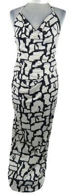 Nové - Dámské smetanovo-černé vzorované dlouhé šaty I saw it first 