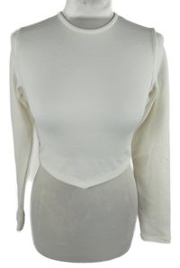 Dámské bílé žebrované crop triko Bershka 