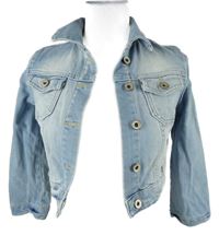 Dámská světlemodrá riflová crop bunda Topshop 