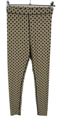 Dámské černo-béžové vzorované legíny H&M