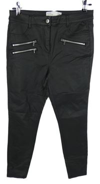 Dámské černé koženkové skinny kalhoty 