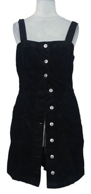 Dámské černé manšestrové laclové propínací šaty H&M