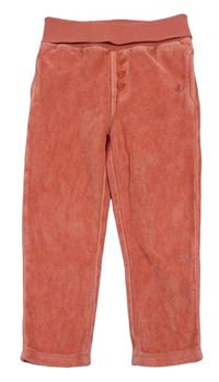 Růžové sametové kalhoty s knoflíčky S. Oliver