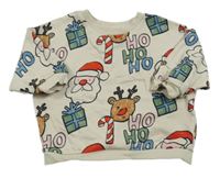 Světlebéžová oversize mikina s obrázky zn. Next