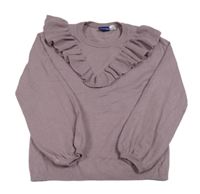 Fialový lehký svetr s volánkem zn. Lupilu