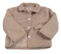 Světlerůžová huňatá podšitá bunda Shein