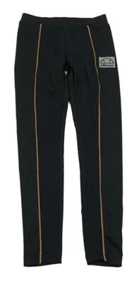 Černé sportovní legíny s proužkem a logem Ellesse