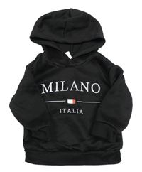 Černá mikina s nápisem a kapucí Shein