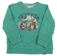 Zelená mikina s traktorem 