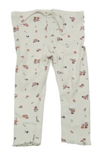 Bílé květinové žebrované legíny M&S