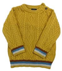 Hořčicový svetr s proužky Next