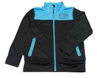 Černo-modrá sportovní propínací mikina s nápisem Topolino