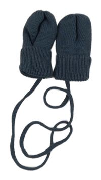 Tmavomodré pletené rukavice