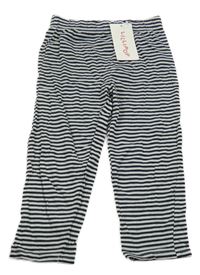 Nové - Černo-bílé pruhované lehké tepláky Sinsay