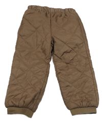 Hnědé šusťákové prošívané zateplené kalhoty So Cute