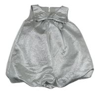 Stříbrné slavnostní šaty s mašlí Primark