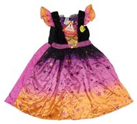 Nové - Černo-růžovo-oranžové šaty s hvězdami F&F