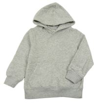 Šedá melírovaná mikina s kapucí 