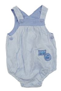 Modro-bílé pruhované laclové kraťasy s autíčky 