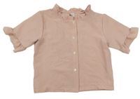 Růžovo-hnědá halenka s volány Shein