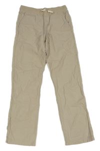 Béžové lněné kalhoty H&M
