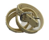 Dámský béžový koženkový pásek se cvočky Acccessirues 