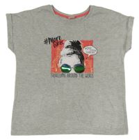 Šedé tričko s obrázkem Y.F.K.