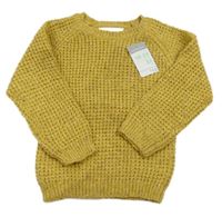 Nové - Okrový melírovaný svetr Primark