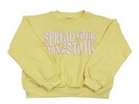 Žlutá crop mikina s nápisem zn. Lindex