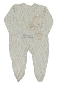 Bílý puntíkatý overal se zajícem 