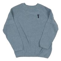 Světlemodrý svetr s výšivkou Next