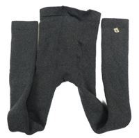 Tmavošedé melírované thermo punčocháče bez šlapiček Alive