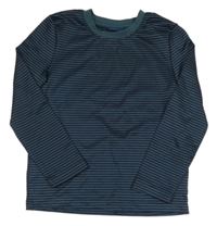 Tmavomodro-zelenošedé pruhované thermo triko Lupilu