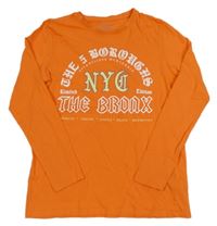 Oranžové triko s nápisem Primark