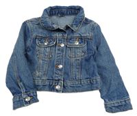 Modrá riflová crop bunda Kiabi