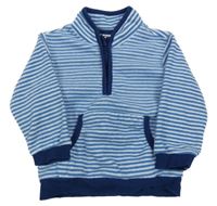 Modro-bílá pruhovná fleecová mikina Ergee