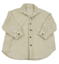 Smetanová huňatá košilová bunda Next